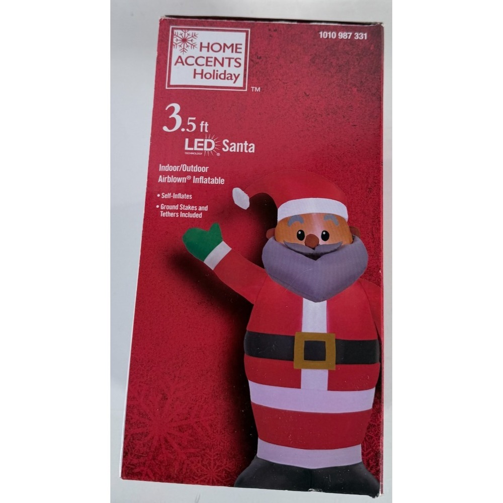 NEW African American 3.5‎ Ft LED Black Brown Santa Christmas AirBlown Inflatable